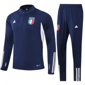 Italia Quarter Zip Navy Version Sudadera De Entrenamiento Trajes 2023-24 - Hombre
